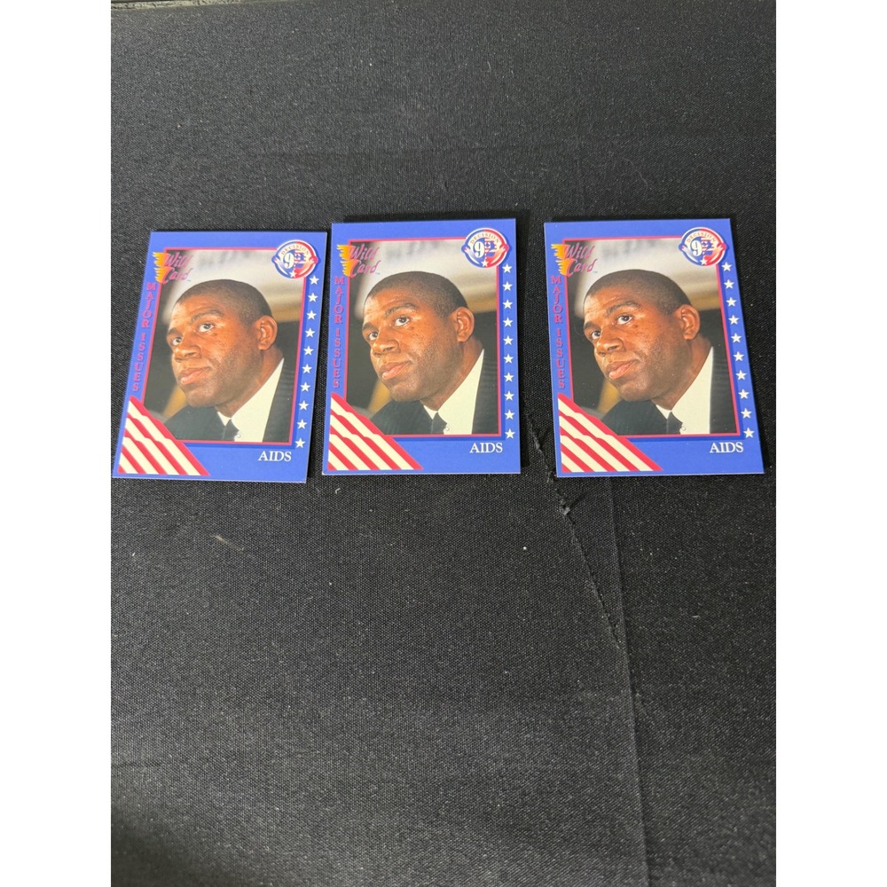 Wild Card Decision 92 Magic Johnson LA Lakers #16 AIDS Major Issues 3 Card Lot